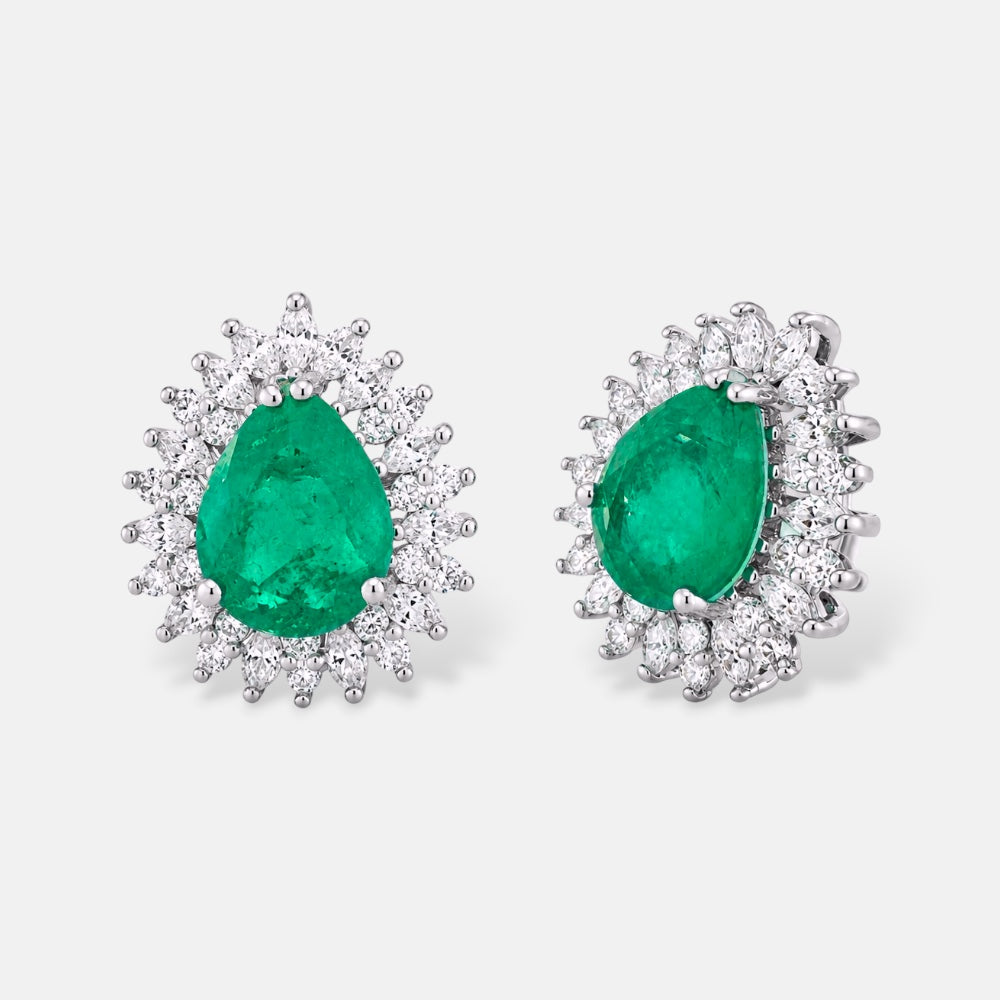 Fusion Emerald Teardrop Earrings [Villa Valentina]