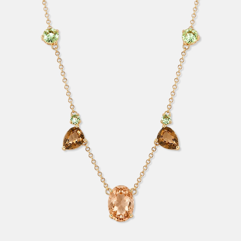 Multi-Stone Crystal Drop Necklace