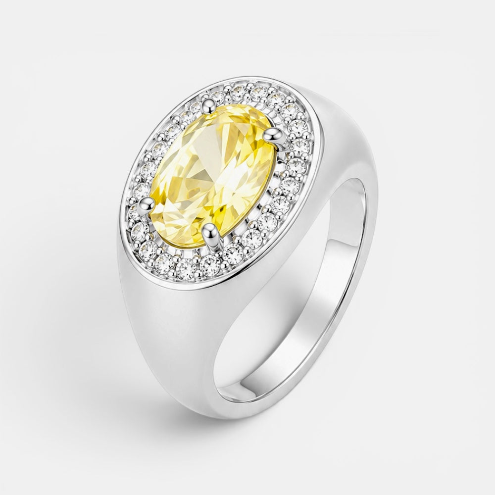 Oval Citrine Crystal Citrine Ring