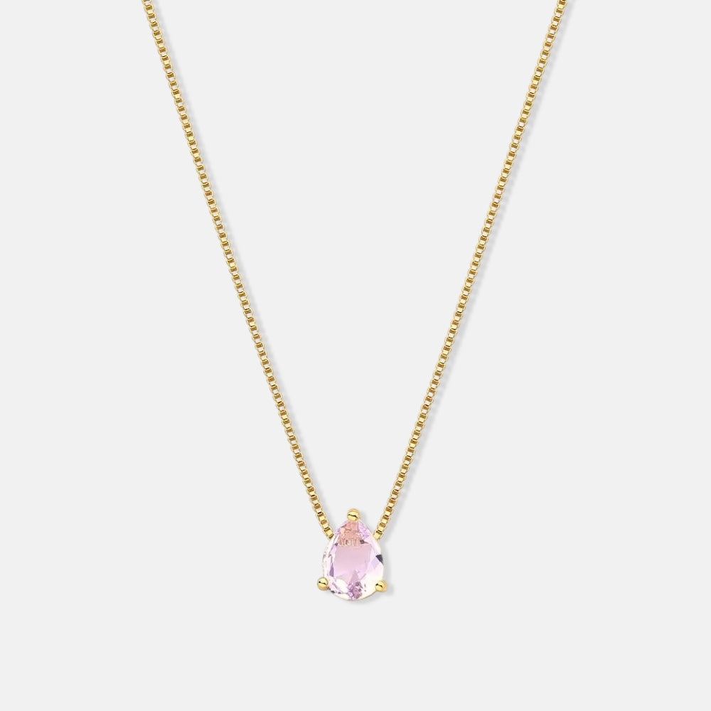 February Birthstone Amethyst Crystal Necklace