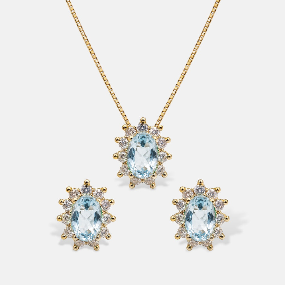 Aquamarine Crystal Set