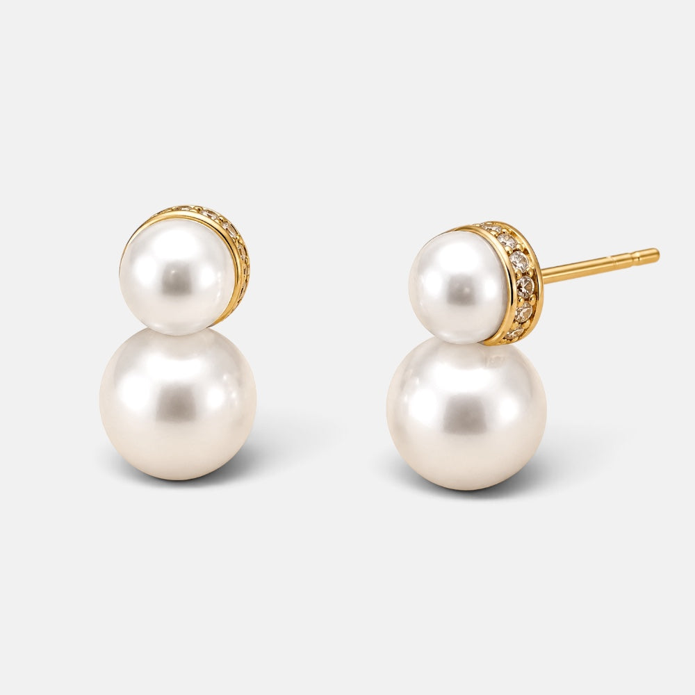 Double Pearl Earrings