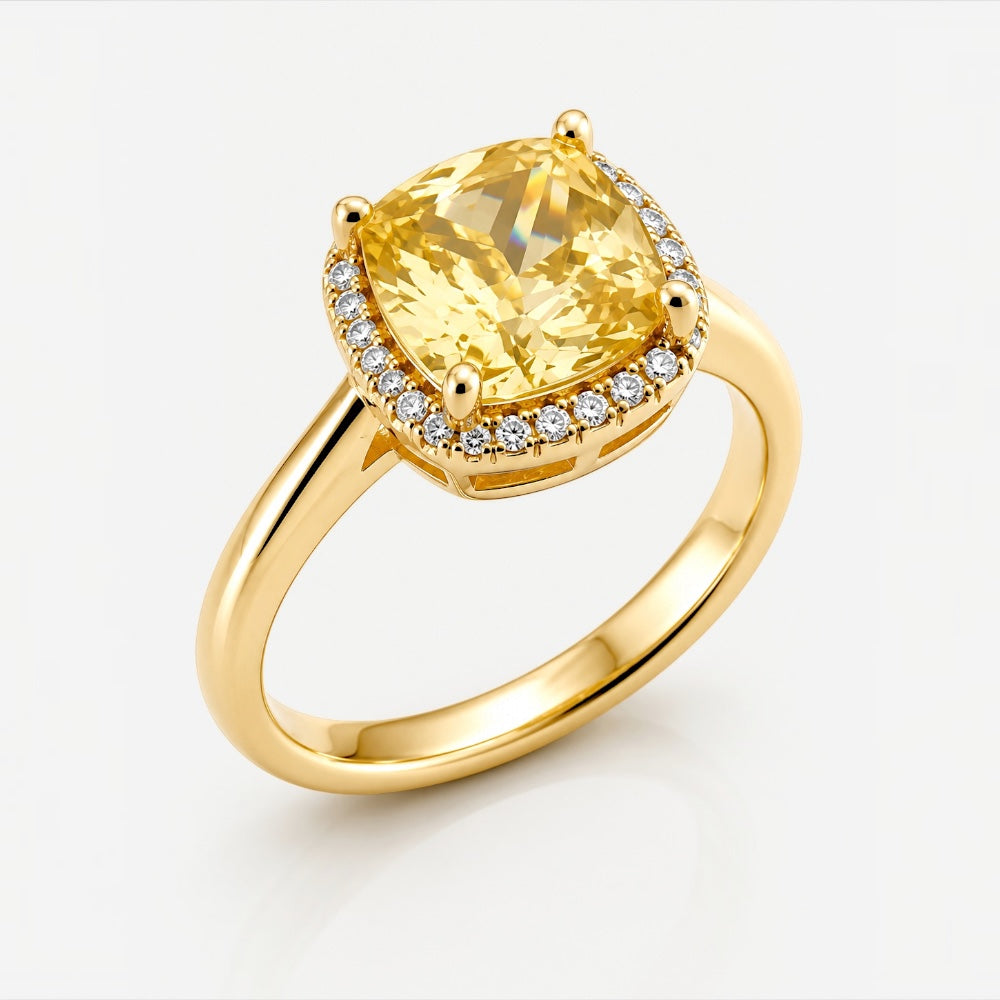 Citrine Cubic Zirconia Ring