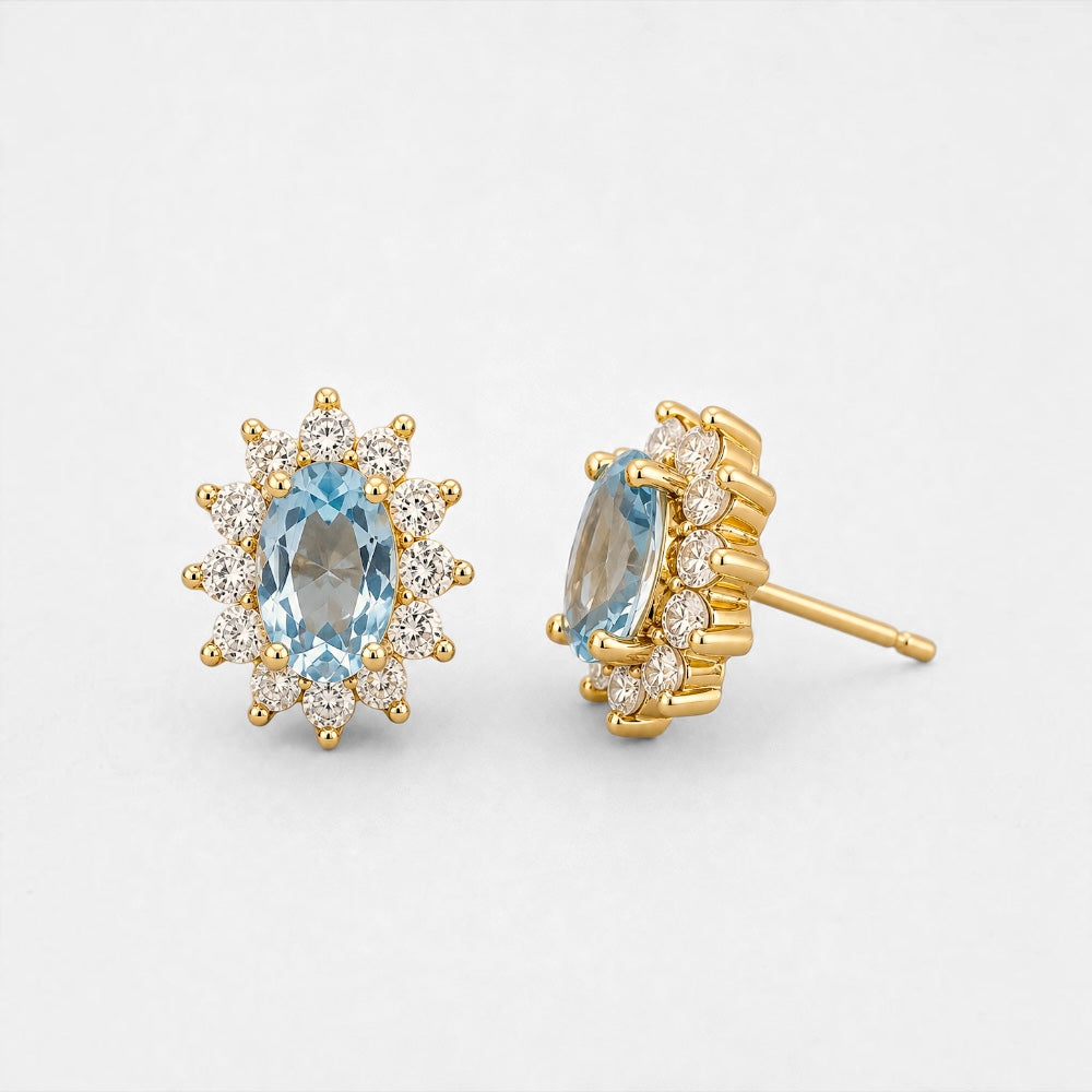 Aquamarine Stud Earrings