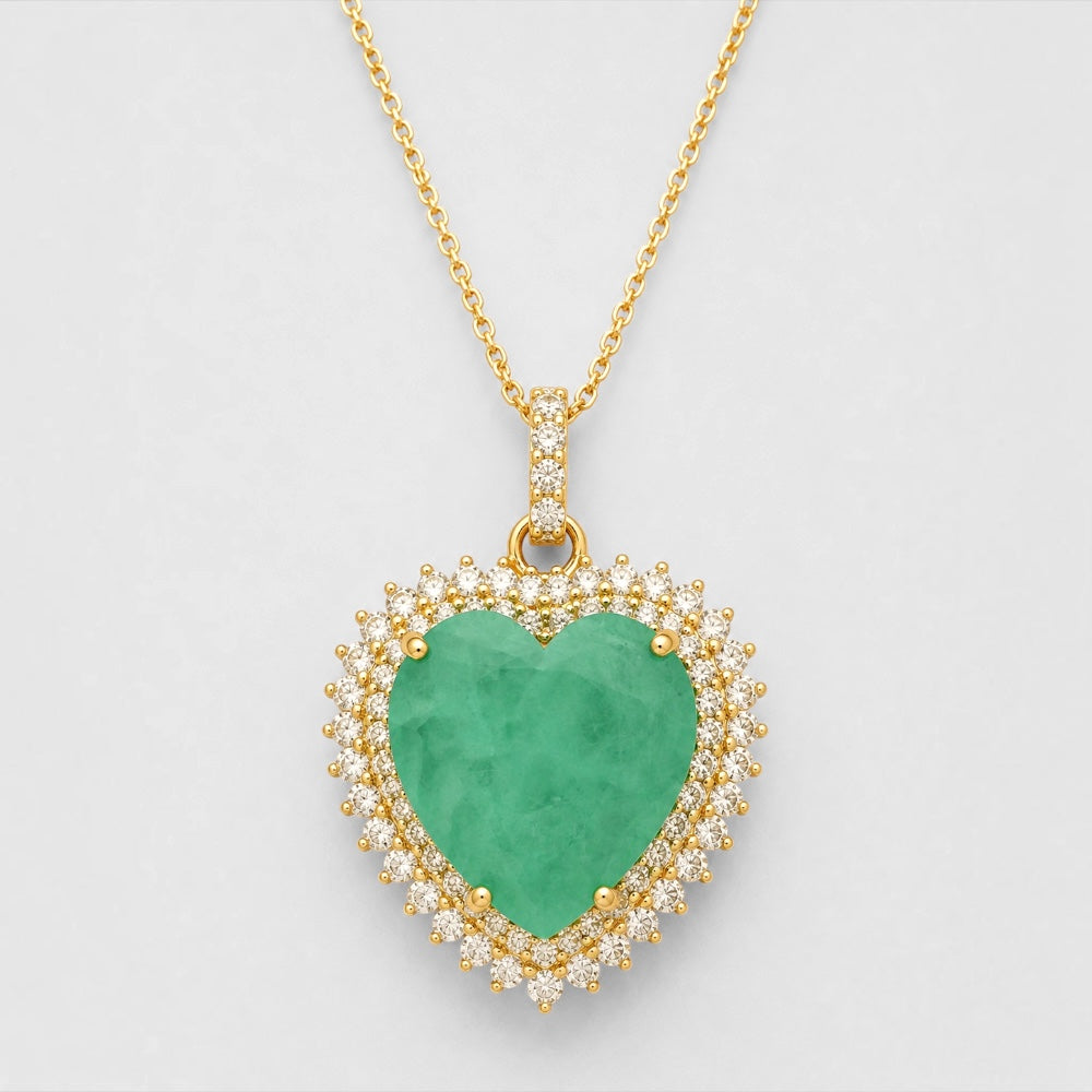 Green Tourmaline Heart Necklace