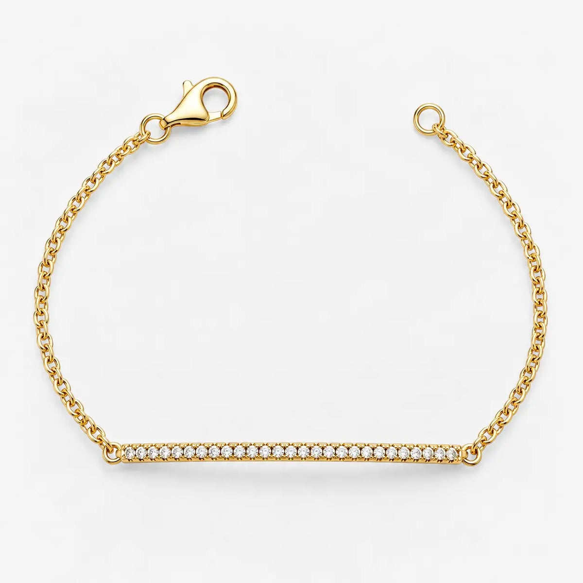 Gold Chain Bracelet with Cubic Zirconia