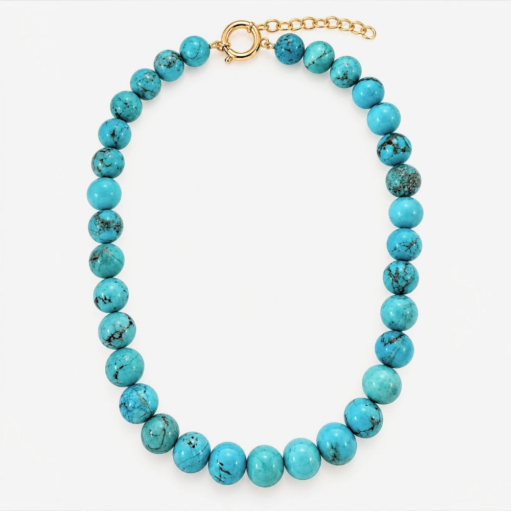 Blue Jade Beaded Necklace