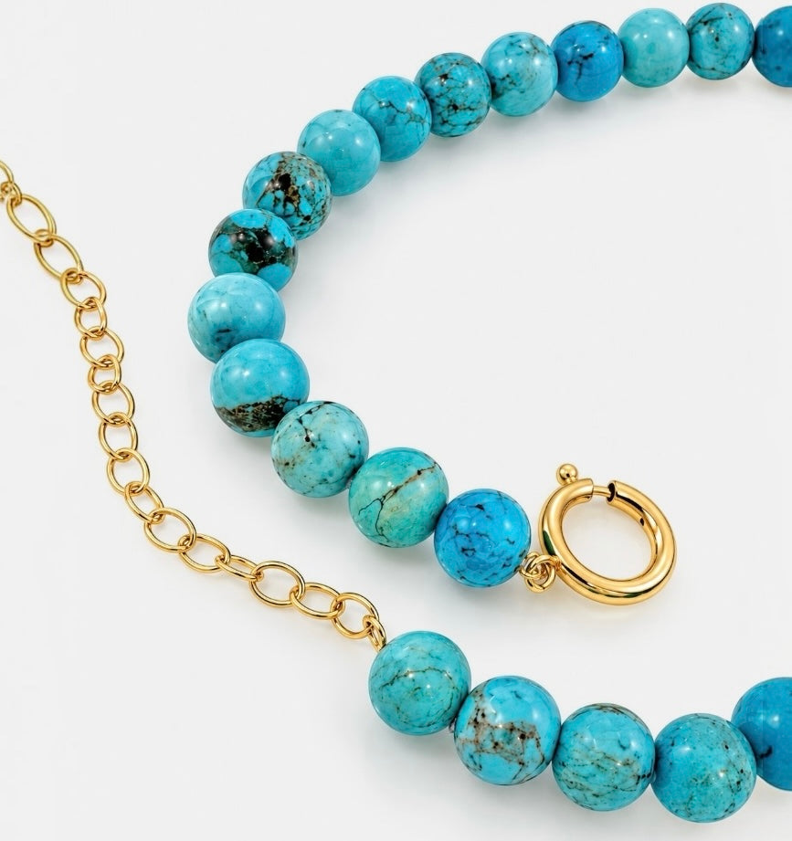 Blue Jade Beaded Necklace