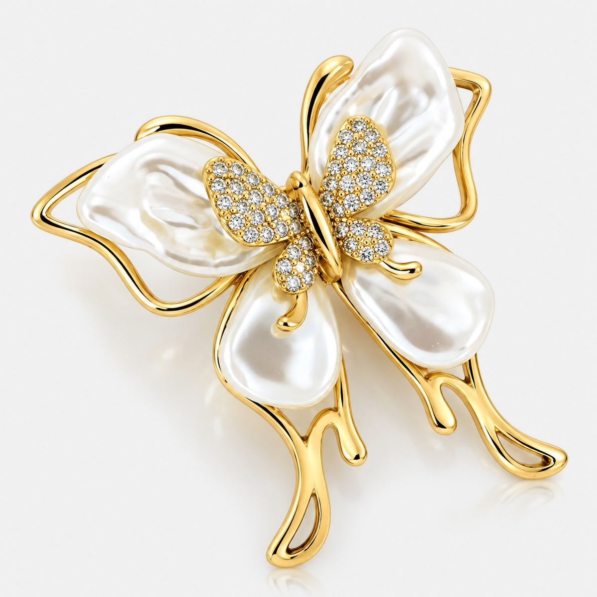 Butterfly Brooch with Mother of Pearl