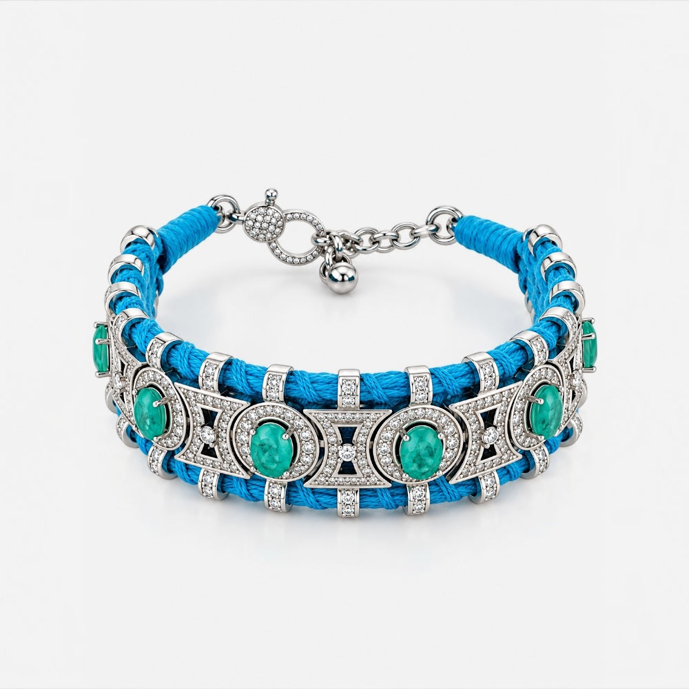 Tourmaline Fusion Sterling Silver Crochet Bracelet