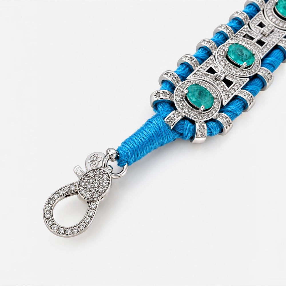 Tourmaline Fusion Sterling Silver Crochet Bracelet