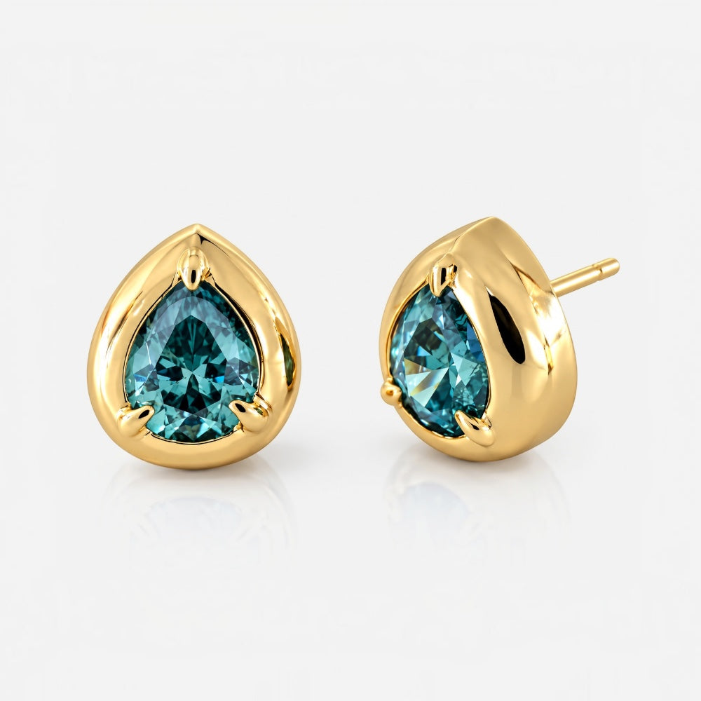 Gold June Birthstone Teardrop Earrings
