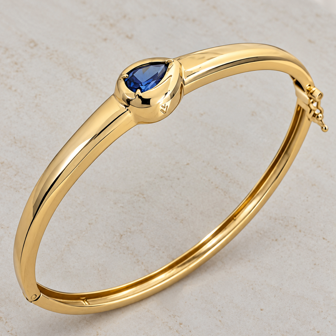 Gold September Birthstone Bangle
