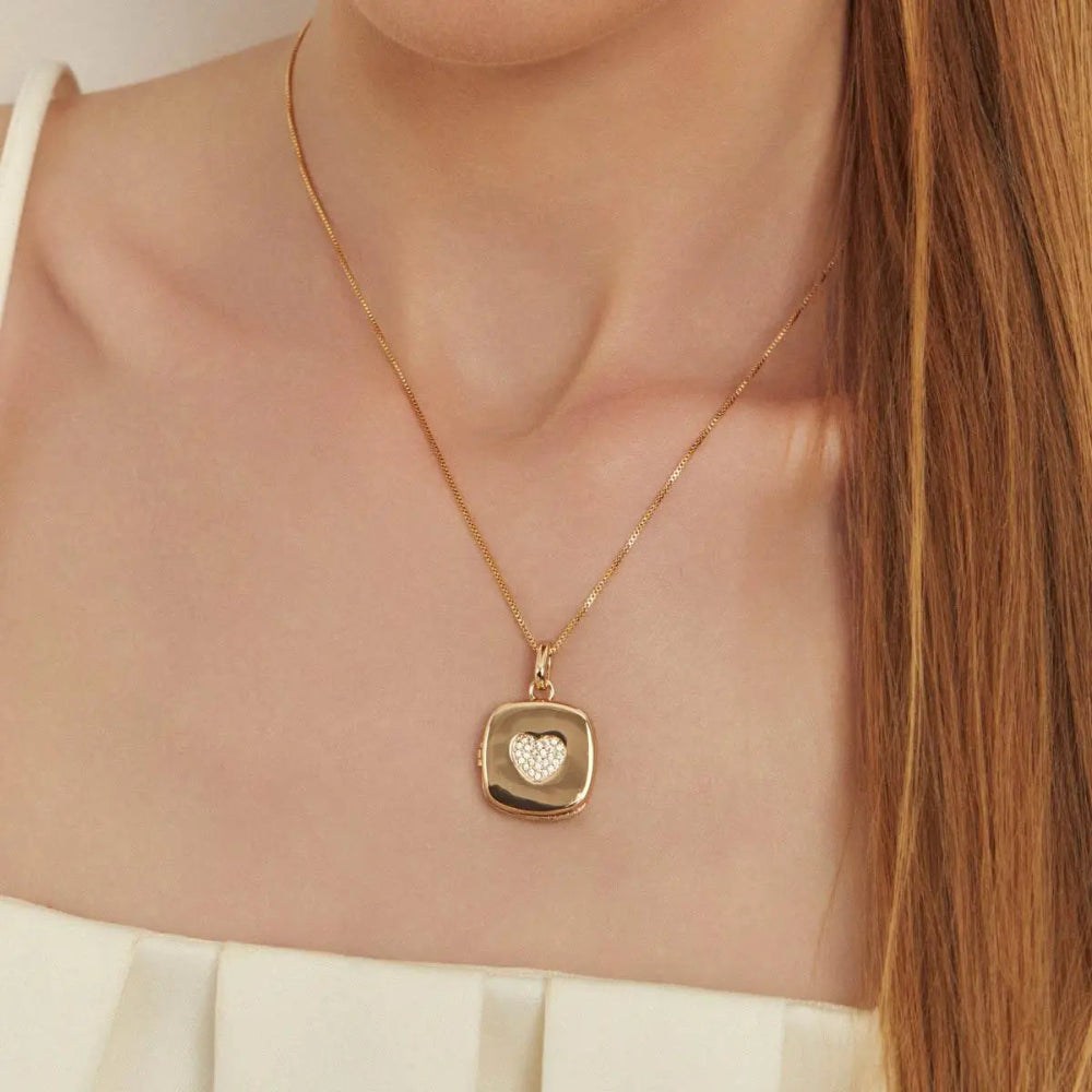 Square Cubic Zirconia Scapular Necklace