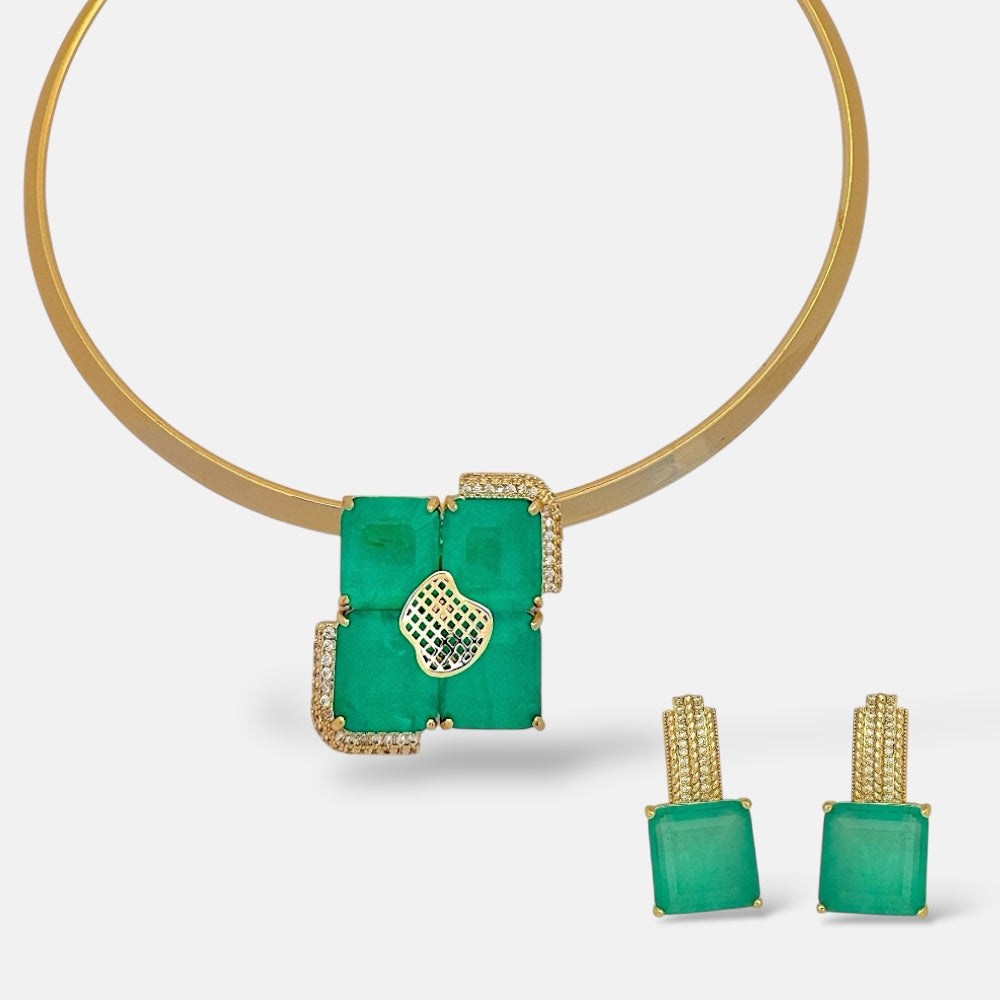 Square Tourmaline Jewellery Set