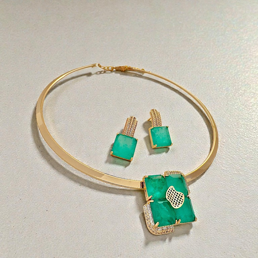 Square Tourmaline Jewellery Set
