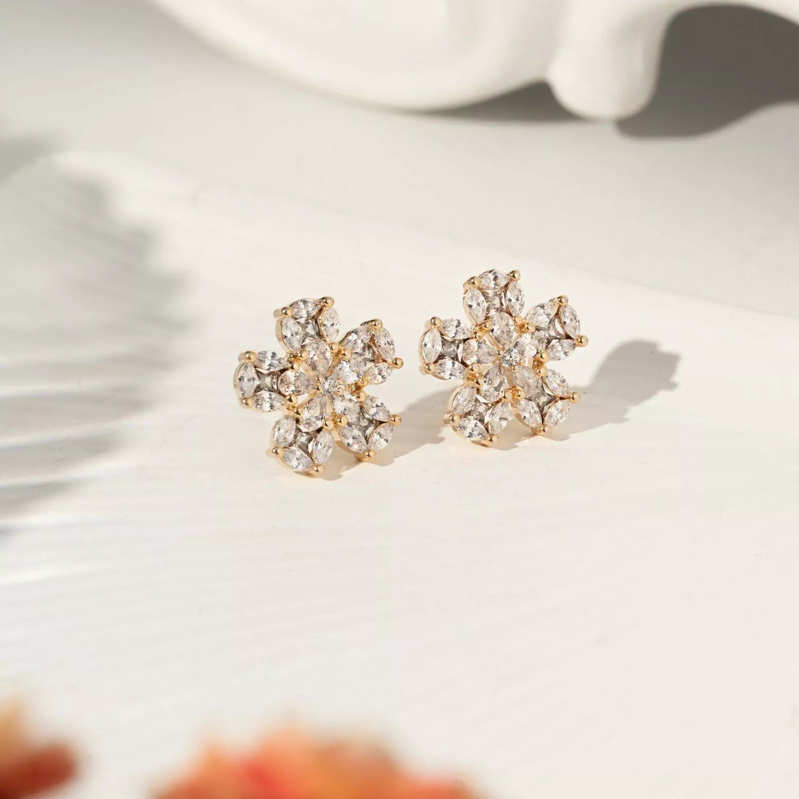 Star Zirconia Earrings Fine Jewellery Style