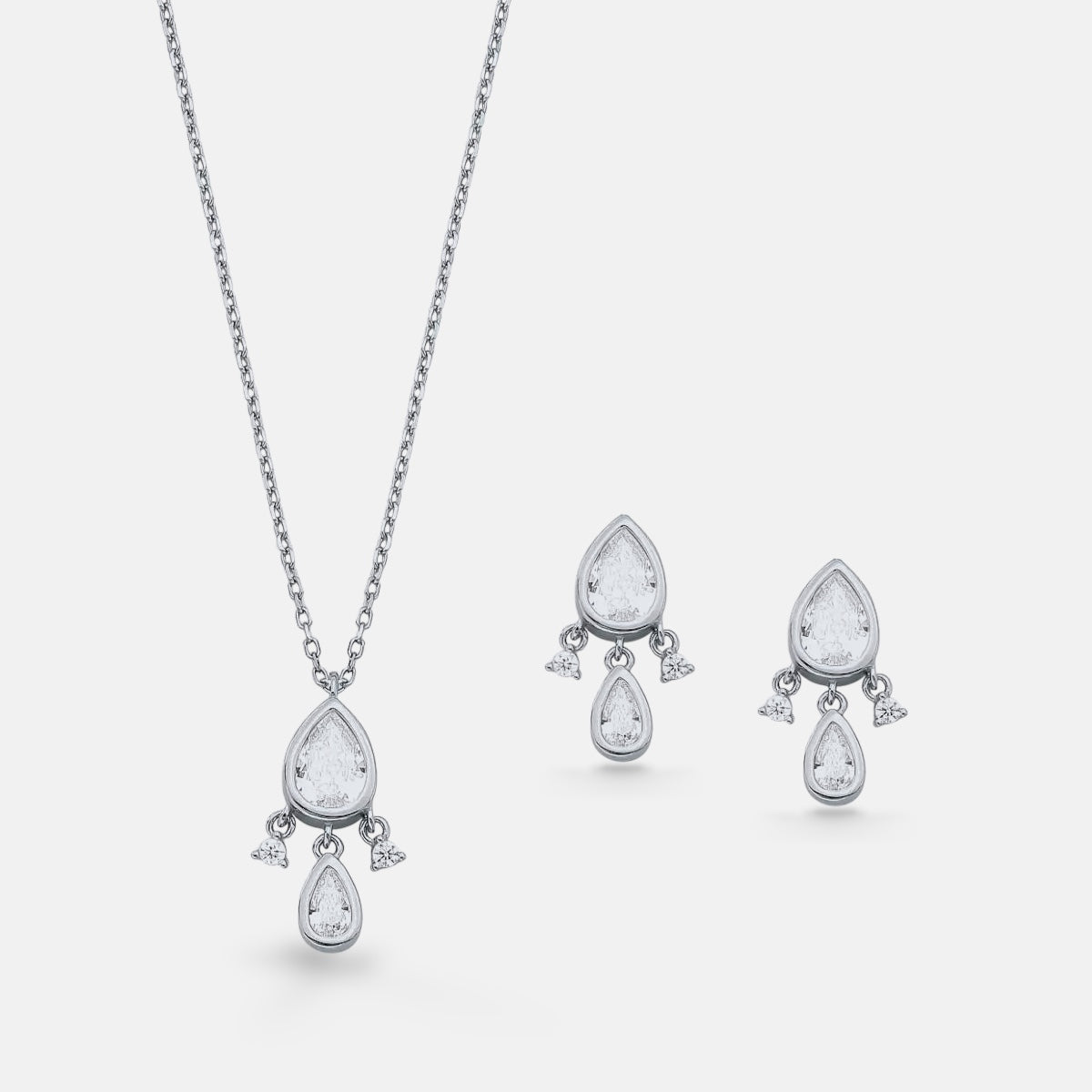 Sterling Silver Drop Jewellery Set