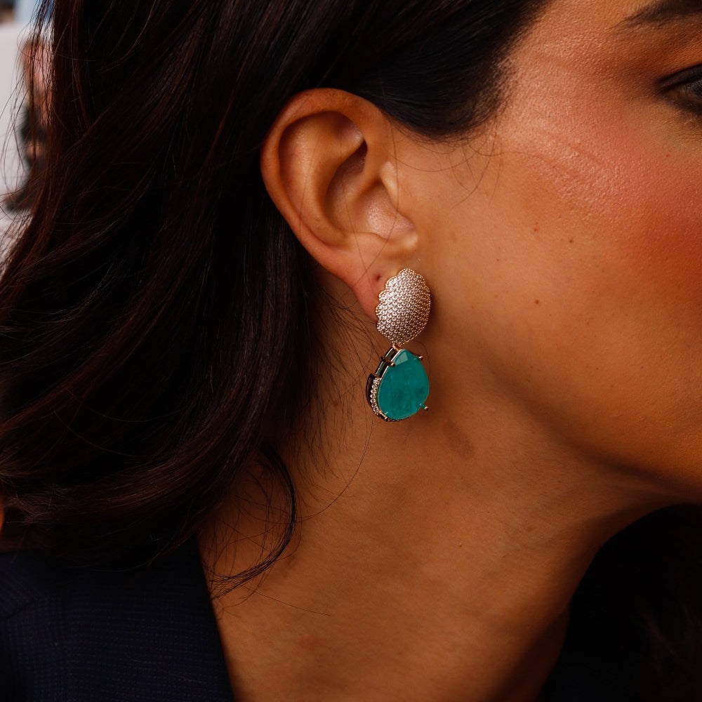 Tourmaline & Zirconia Earrings