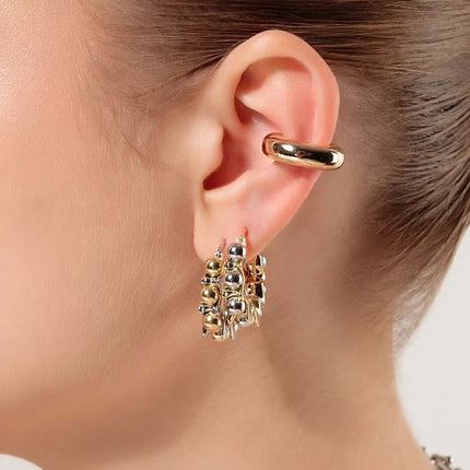Hoop duo geometric earrings