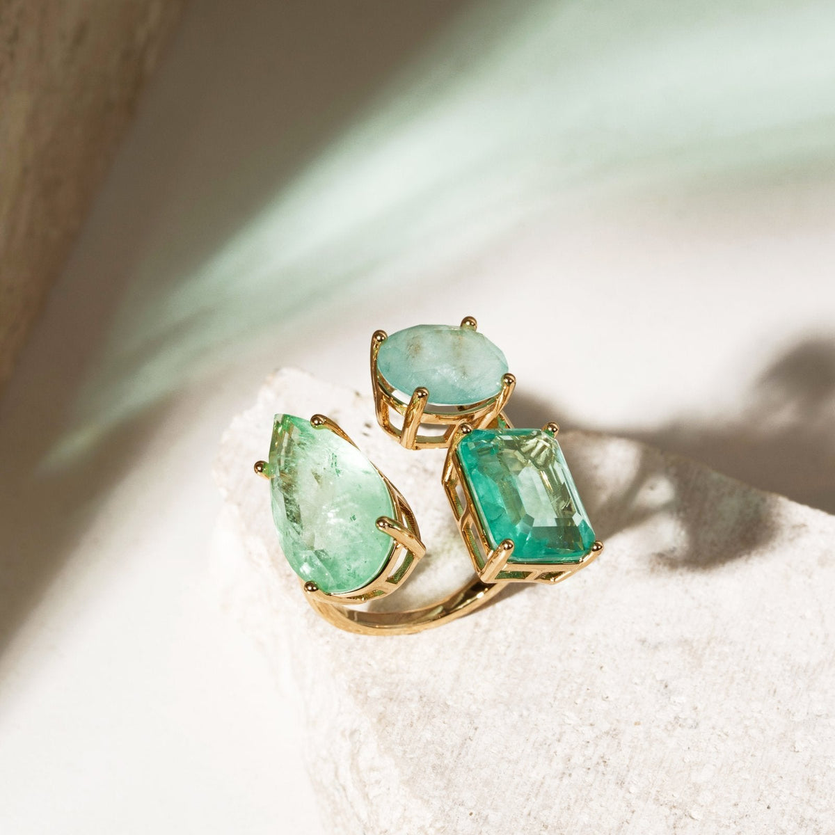 Green Tourmaline Fusion Statement Ring