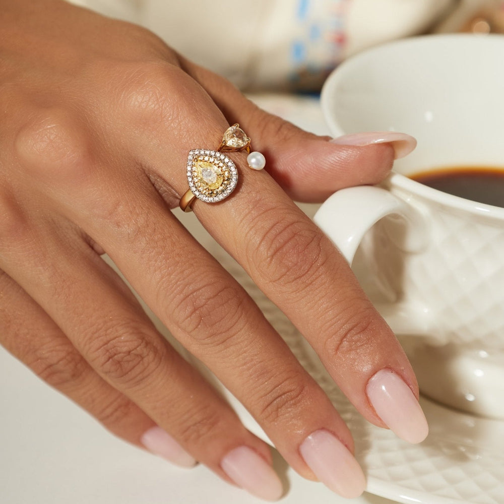 Freshwater Pearl & Citrine Ring