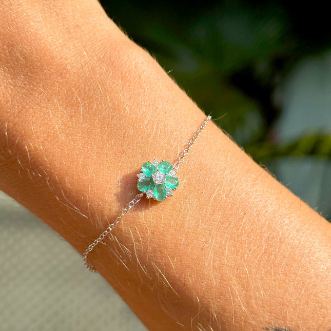 Tourmaline flower bracelet