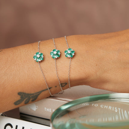Tourmaline flower bracelet