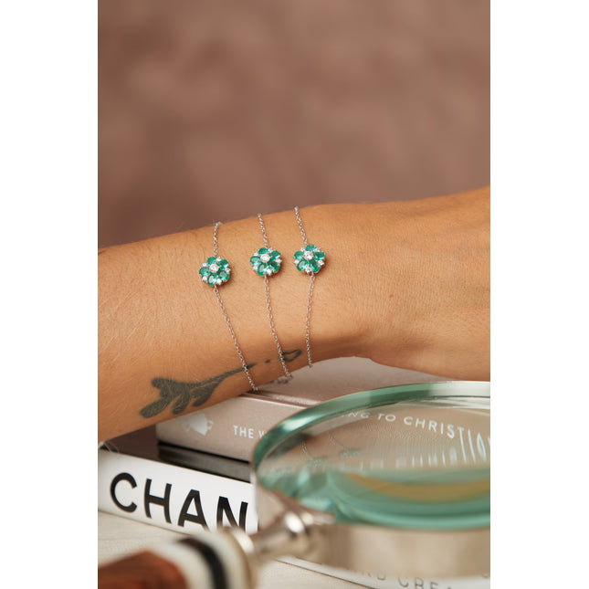 Tourmaline flower bracelet