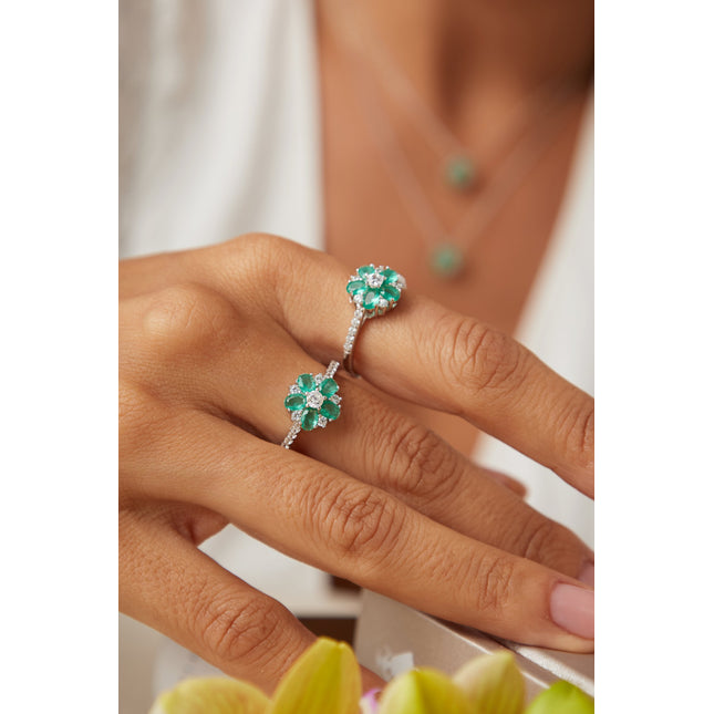 Tourmaline flower ring