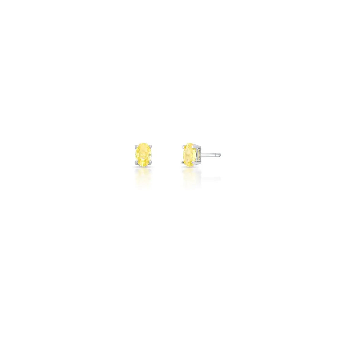 Oval Crystal Stud Earrings