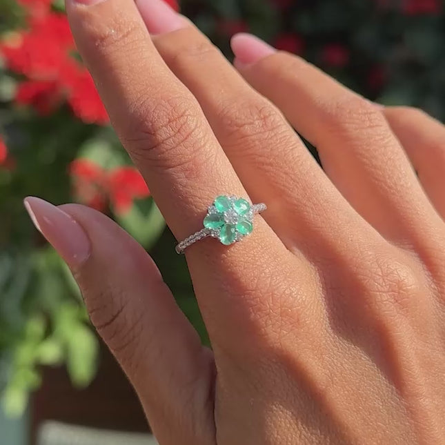 Tourmaline flower ring